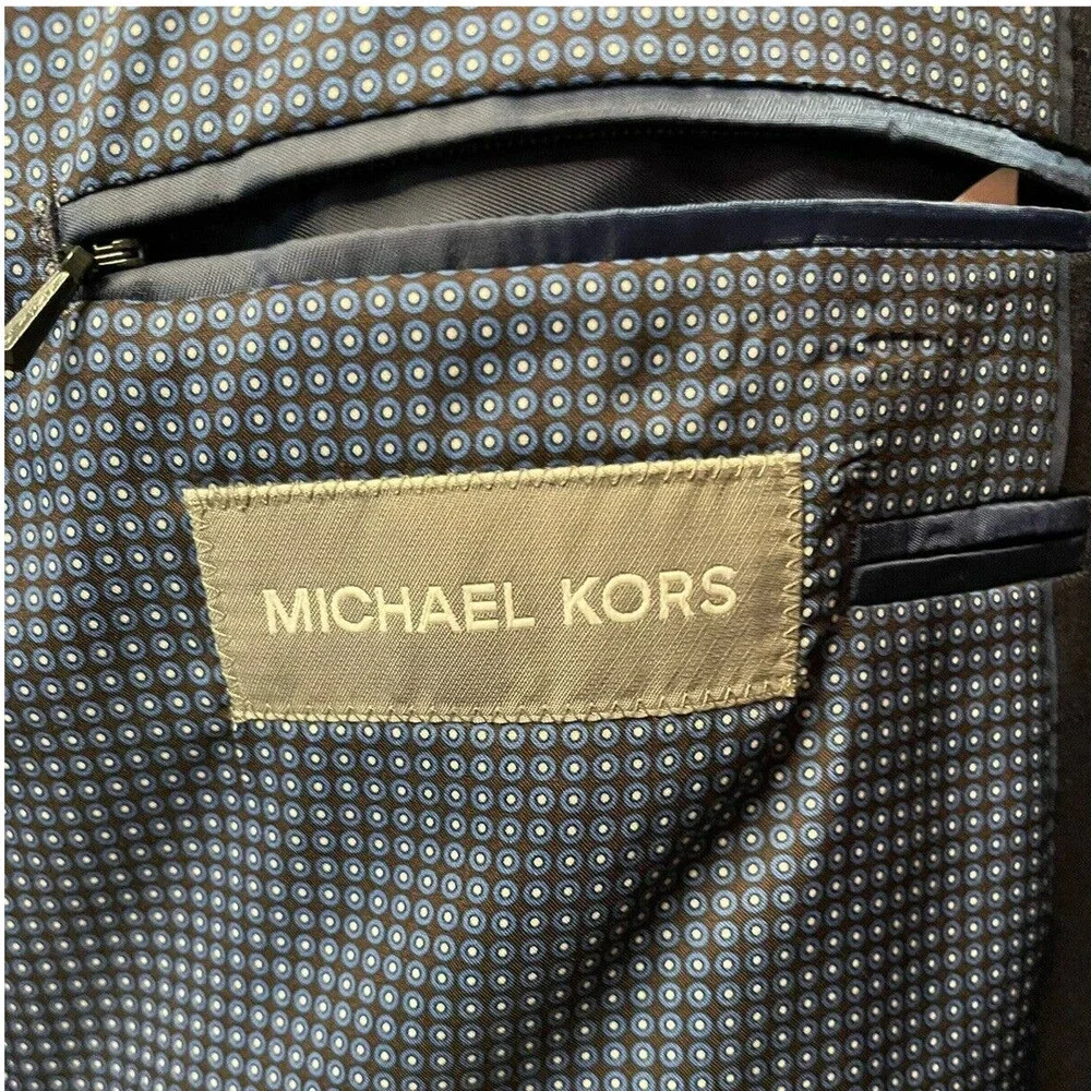 Michael Kors Mens Navy Blue Sport Coat Blazer Jacket Size 42L